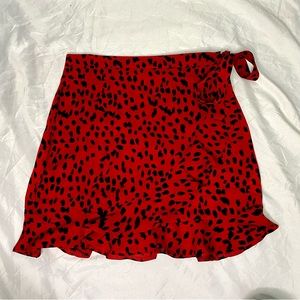 Nasty Gal Red Wrap Skirt